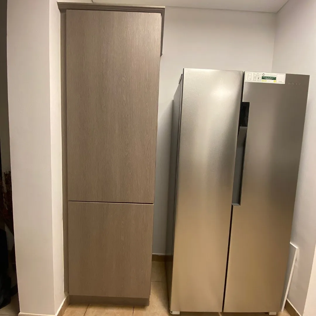 Desk and TV unit vinyl wrap in Dubai — after