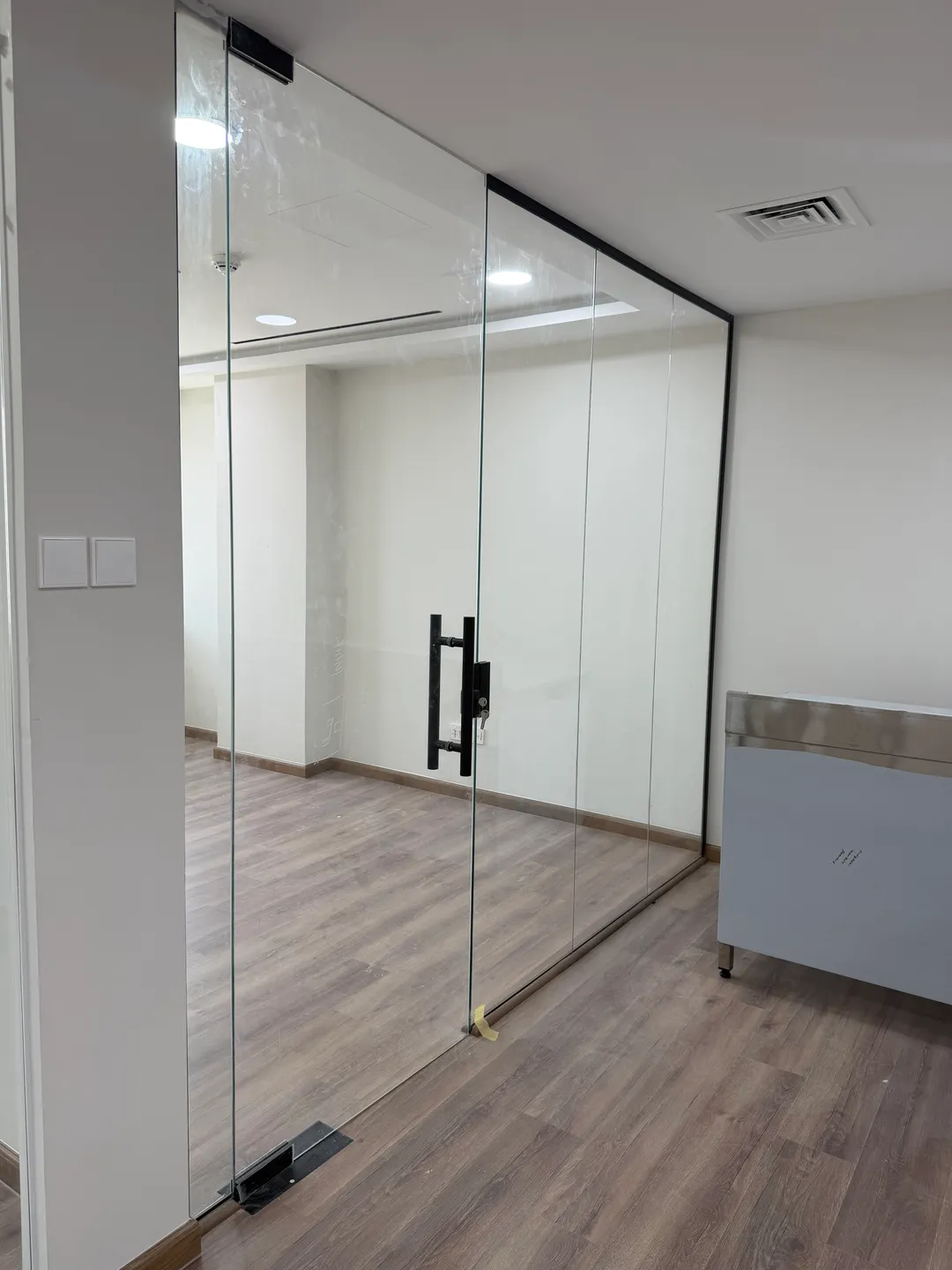 Office Partition Frosted Film in JLT, Dubai — before