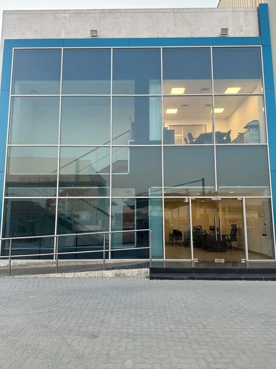 Commercial Building Facade Tint in Al Quoz, Dubai — before
